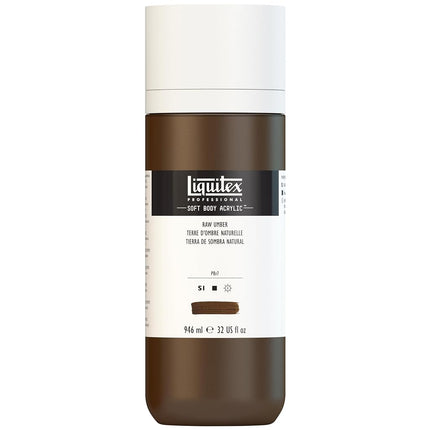 Liquitex Professional Soft Body Acrylic Paint 32-oz bottle, Raw Umber