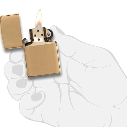 Zippo Adult-Unisex 204B Classic Brushed Brass Lighter Gold