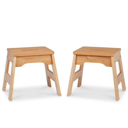 Melissa & Doug Wooden Stools - Set of 2 Stackable,