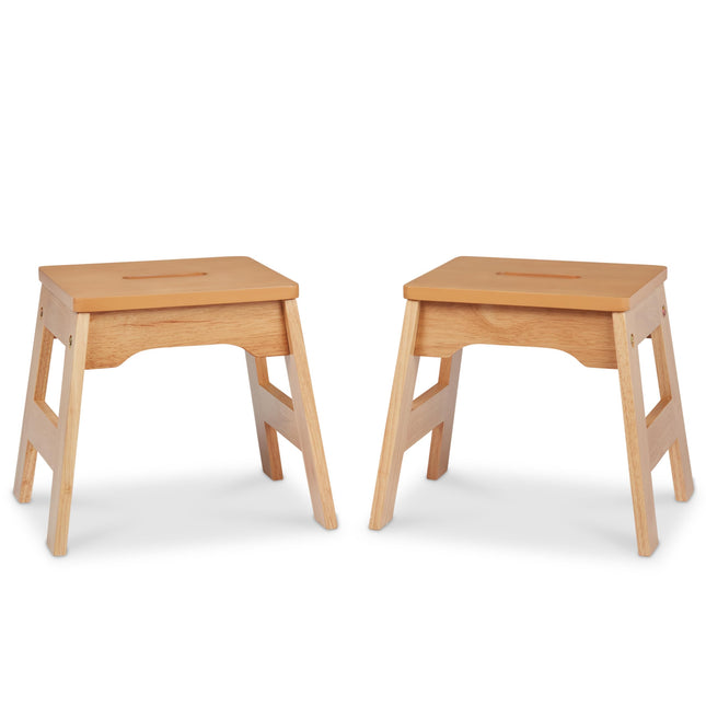 Melissa & Doug Wooden Stools - Set of 2 Stackable,