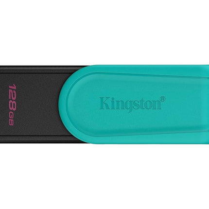 Kingston DataTraveler Exodia S USB Flash Drive - 128GB - USB 3.2 Gen 1 - USB Type A - Black/Turquoise - DTXS/128GB