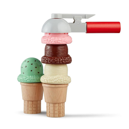 Melissa & Doug Scoop and Stack Ice Cream Cone Wooden Magnetic Pretend Play Food Set, Preschool Toy Play Ice Cream Set, Pretend Food, Toy For Toddlers And Kids Ages 3+ - FSC Certified - FSC Certified