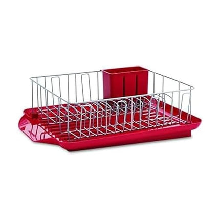 Farberware 3-Piece Dish Rack Set, Red