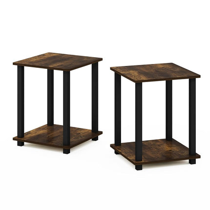Furinno SIMPLISTIC Set of 2, 2-Tier Side Table, Amber Pine