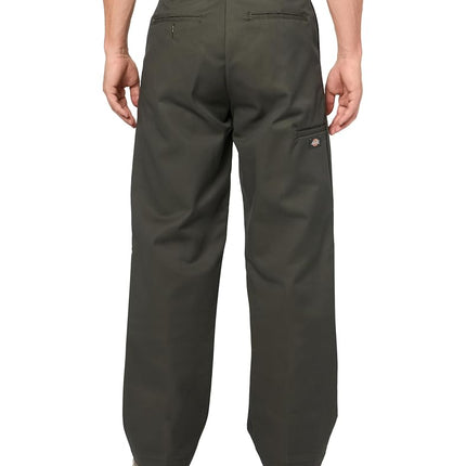 Dickies Men's Loose Fit Double Knee Work Pants Business Casual, Olive Green, 28W x 30L