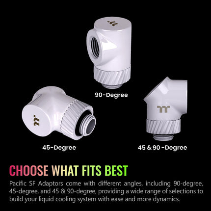 Thermaltake Pacific SF 45 & 90 Degree Adapter White/DIY LCS/Fittings CL-W398-CU00WT-A