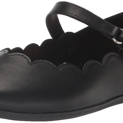 The Children's Place Girls Closed Toe Maryjane Flats, Black Scalop, 13 Little Kid