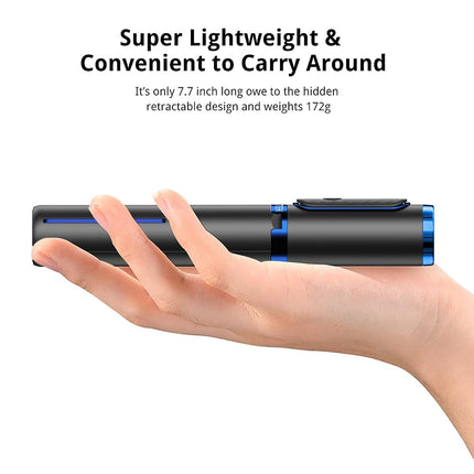 ATUMTEK Selfie Stick Tripod, 3-in-1 Extendable Aluminum Phone Tripod with Detachable Bluetooth Remote, Compatible with iPhone 17/16/15/14/13/12/11/11 Pro/XS Max/XR and Samsung Smartphones, Blue