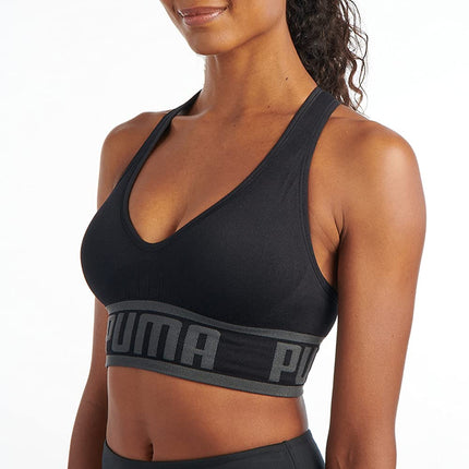 PUMA Women's Seamless Sports Bra, Opaque, Black, M