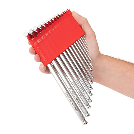 TEKTON Ball End Hex Key Set, 28-Piece (0.050-3/8 in., 1.3-10 mm) with Holder | KLX91301