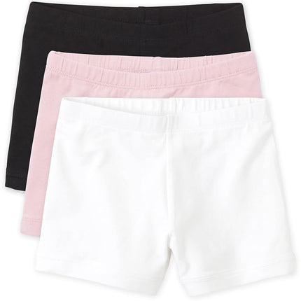 The Children's Place Pantalones Cortos para Niñas, Negro/Concha/Blanco, Talla Extra Pequeña