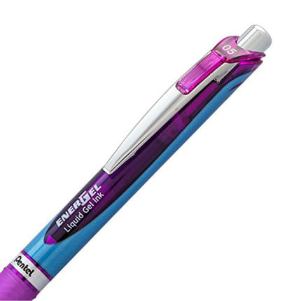 Pentel EnerGel Deluxe RTX Retractable Liquid Gel Pen, 0.5mm, Fine Line, Needle Tip, Violet Ink, 2 Pack (BLN75BP2V)