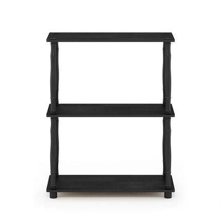 Furinno TURN-N-TUBE Storage Shelves, 3-Tier Book Shelf, Corner Shelf, Toolless Open Shelves, for Organization and Storage, Living Room, Garage, Home Office, Americano