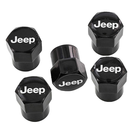 Jeep Logo Black Finish Valve Cap Covers