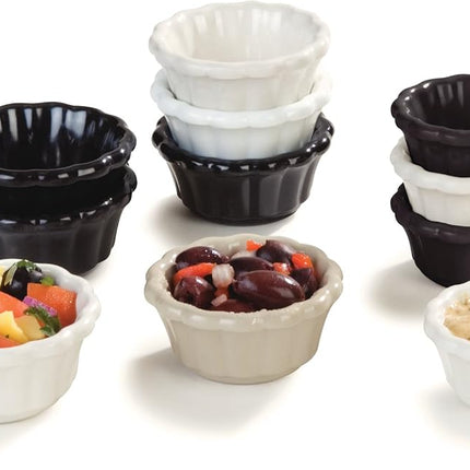 Carlisle FoodService Products Ramequins en plastique, coupelle à sauce pour la restauration, la cuisine, les restaurants, 95 ml, blanc (lot de 48)