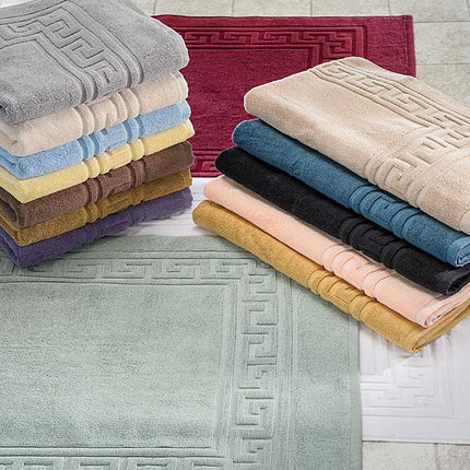 Tapis de bain Superior MAT IV, 100 % coton peigné de première qualité à fibres longues, lot de 2 tapis de bain, couleur ivoire
