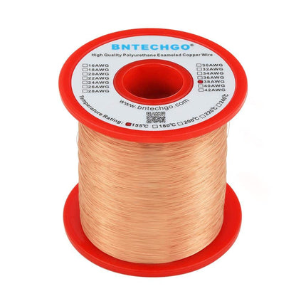 BNTECHGO 38AWG Magnet Wire 1lb Natural Enameled Copper Wire 0.0039"(0.10mm)