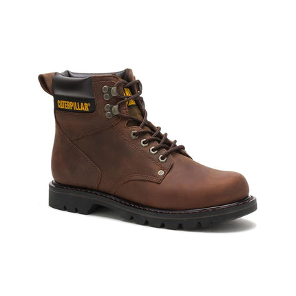Bottes de travail Caterpillar Second Shift pour homme, marron foncé, 6 W US