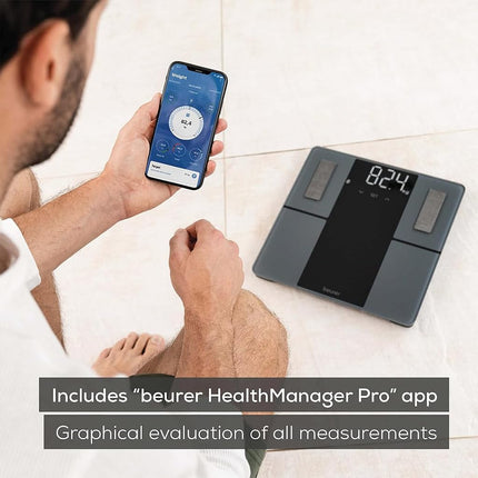 Beurer BF 500 Diagnostic Scales with Bluetooth, Digital Body Scales with App, Determination and Analysis of Body Values, Measures Body Fat and Muscle Scale, Extra Large Display