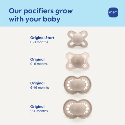 MAM Original Matte Baby Dummy, Binky for Girls 0-6 Months, BPA-Free Silicone Nipples, Easy to Clean, Best for Breastfed Babies, Developed with Medical Experts, 4 Count Binkies