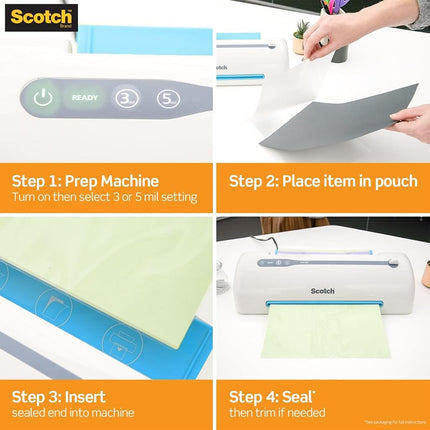 Scotch Front and Back Lamination Refill Cartridge, Heat-Free, Can Accommodate Items up to 12" Wide (DL961)