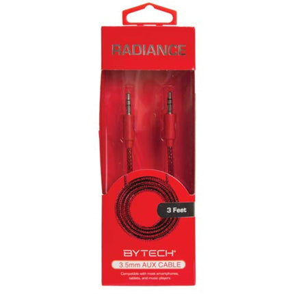 BYTECH 3" BRADED AUX Cable
