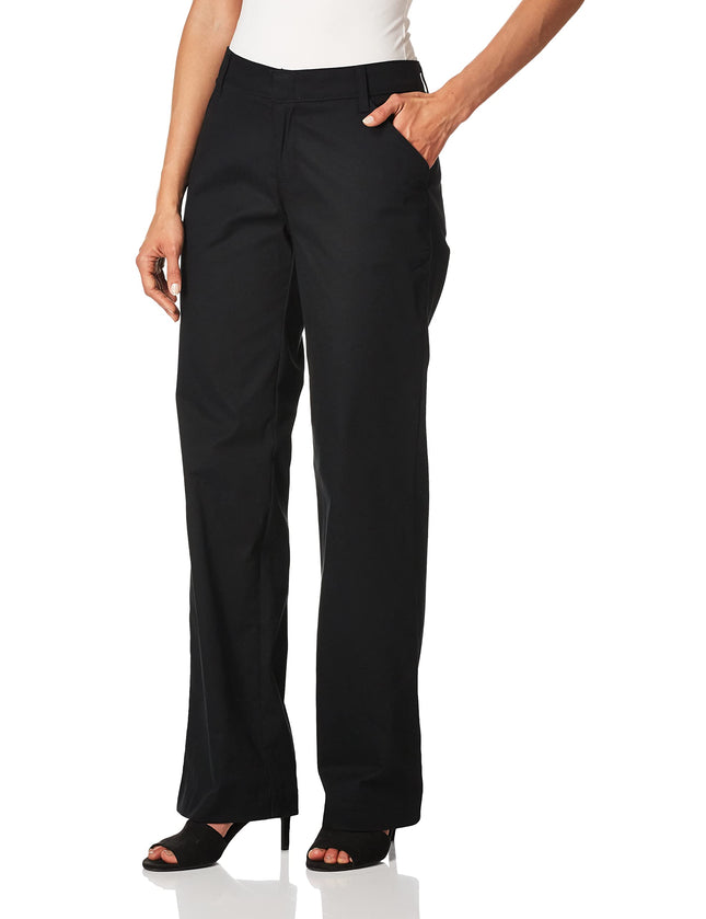Dickies Women's Plus-Size Relaxed Straight Stretch Twill Pant, Black, 22