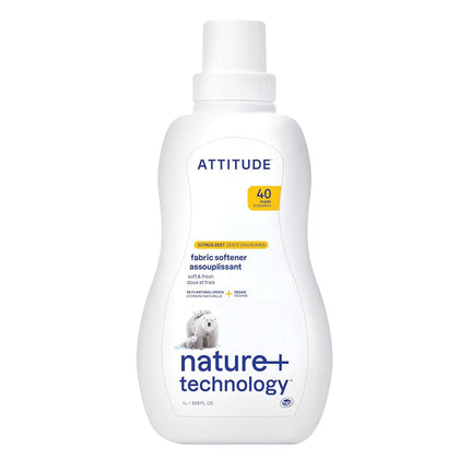 Attitude All Natural Fabric Softener, Hypoallergenic, With 100% Worry-Free Ingredients - Citrus Zest (40 Loads)