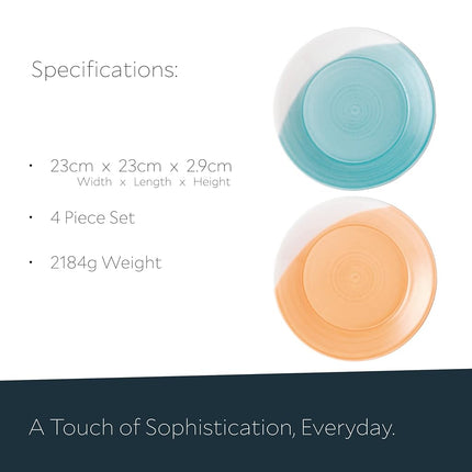 Royal Doulton 1815 Brights Side 4-Pieces Dinner Plates Set, 23 cm Size
