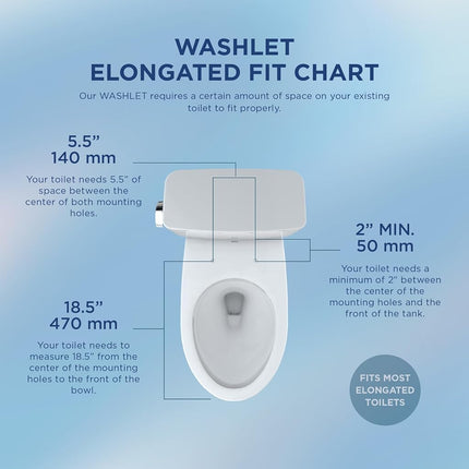 TOTO WASHLET A2 Electronic Bidet Toilet Seat with Heated Seat and SoftClose Lid, Elongated, Cotton White - SW3004#01