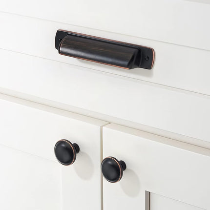 khtumeware 10 Pack 3" Drawer Pulls Oil Rubbed Bronze Cabinet Cup Pulls Kitchen Hardware Cabinet Handles Drawer Handles Knobs 3 inch Hole Center