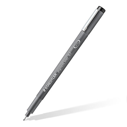 STAEDTLER 308 07-9 Pigment Liner Fineliner Pen for Writing & Technical Drawing - Black, 0.7mm (Box of 10)