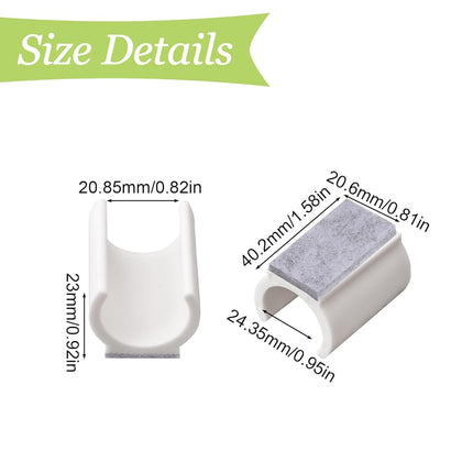UFURMATE Chair Pads - 30 Pieces Plastic Felt Chair Leg Protectors U-Shaped Non-Slip for Round Sledge Base (24mm, White)
