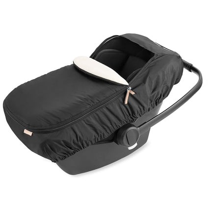 Skip Hop All Seasons Baby Car Seat Cover 4 in 1 Universal Fit with UPF40+ Sunshade and Water Resistant Fabric Oat