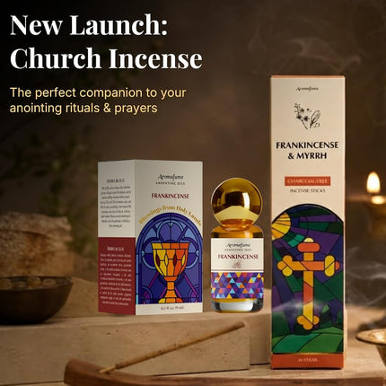 Frankincense, Myrrh & Rose of Sharon Anointing Oils, Holy Gifts, Aromafume