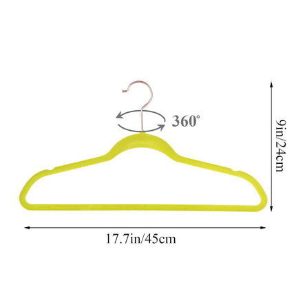 VECELO Premium Velvet Clothes Hangers Suit Heavy Duty (60 Pack)-Non Slip & Space-Saving with 8 Finger Clips & Tie Rack Excellent for Men and Women,Yellow