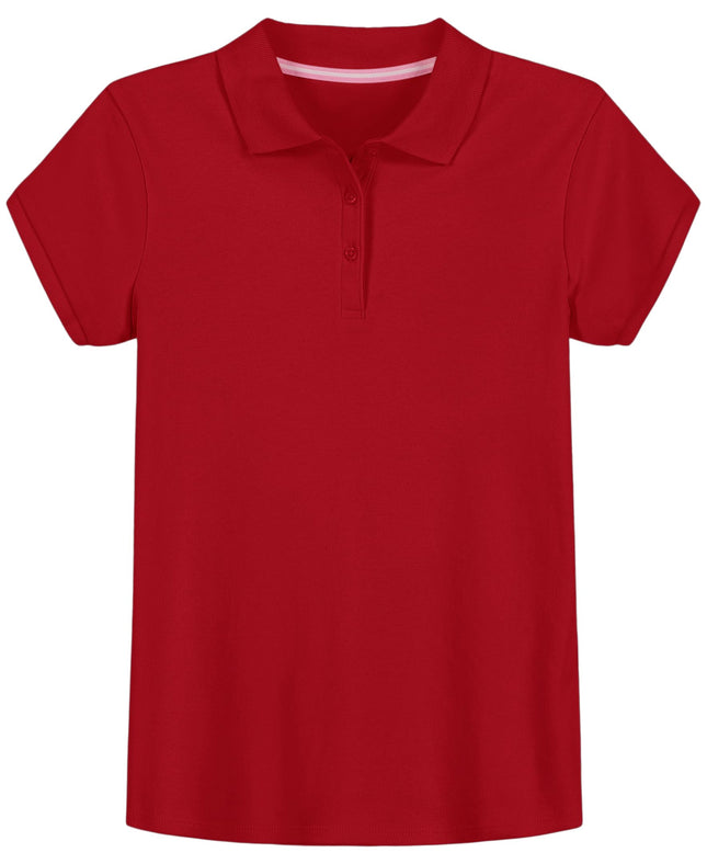 Izod Girls' School Uniform Short Sleeve Interlock 