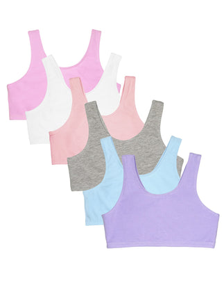 Fruit of the Loom Girls' Multi Cotton Built-Up Str