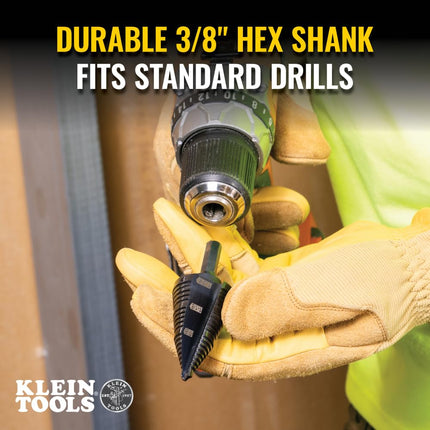 Step Drill Bit #15 Double Fluted 7/8 To 1-3/8-Inch KLEIN TOOLS KTSB15