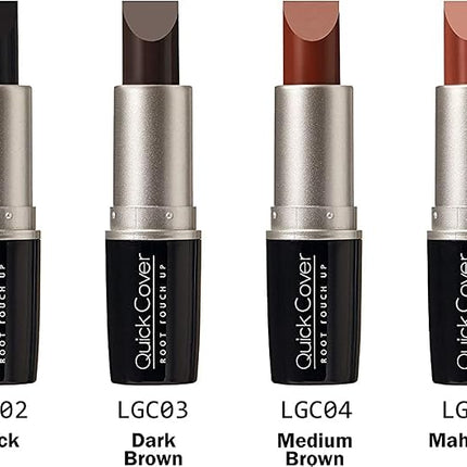 Red by Kiss Quick Cover Root Touch Up Stick, Water-Resistant Temporary Gray Hair Concealer With Brush For Roots And Beard, Long-Lasting Coverage, Easy Application (2 Pack, Dark Brown)