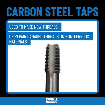Drill America - POU3/4NPTW/DRILL 3/4" Carbon Steel NPT Pipe Tap and 59/64" High Speed Steel Drill Bit Set, POU Series