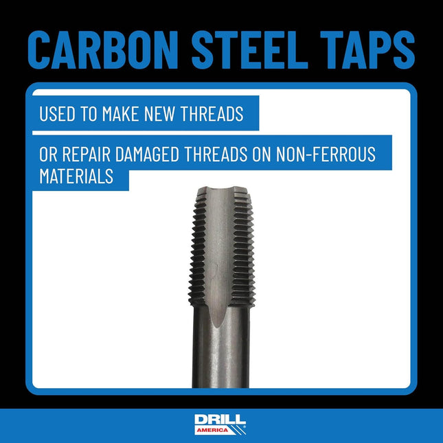 Drill America - POU3/4NPTW/DRILL 3/4" Carbon Steel NPT Pipe Tap and 59/64" High Speed Steel Drill Bit Set, POU Series