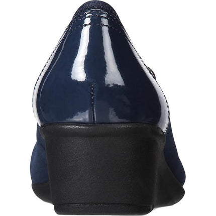 Anne Klein Women's WISHER2 Wedge, Navy Multi Fabric, 6 M US