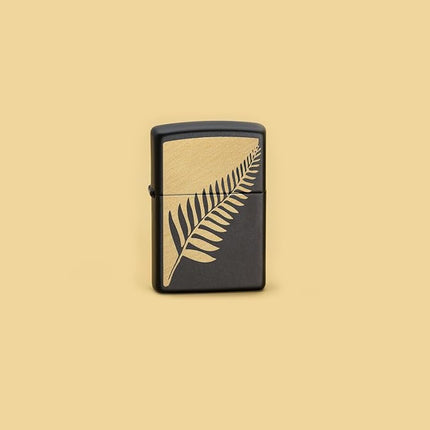 Zippo Zen Flora Design Lighter, Black Matte