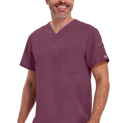 Dickies EDS Essentials Top Sanitario de Hombre con Cuello en V Color Liso Talla XL Vino