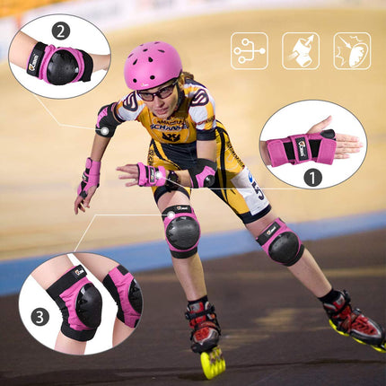 JBM Adult & Kids Knee Pads Elbow Pads and Wrist Guards for Inline Skating, Roller Skating, Skateboarding, Scootering
