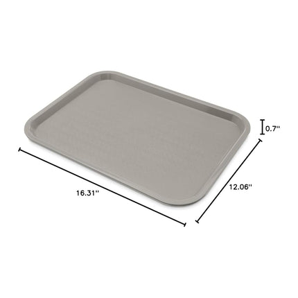 Bandeja de cafetería Carlisle FoodService Products Cafe Fast Food con superficie estampada para cafeterías, comida rápida y comedor, plástico, 16.31 x 12.06 x 0.7 pulgadas, gris