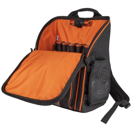 Backpack Tool Bag, Heavy Duty Tool Organizer, 21 Pockets and Large Interior, Includes Flashlight with Work Light Klein Tools 55655