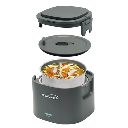 Brentwood 110V 50W 0.6L Portable Leakproof Electric Lunch Box Food Warmer (Blue)