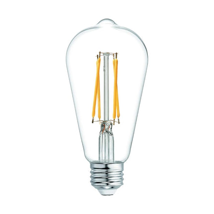 GE Lighting 36566 Clear Finish Light Bulb Dimmable LED Vintage Style ST19 6 (60-Watt Replacement), 560-Lumen Medium Base, 2-Pack, Warm Candle